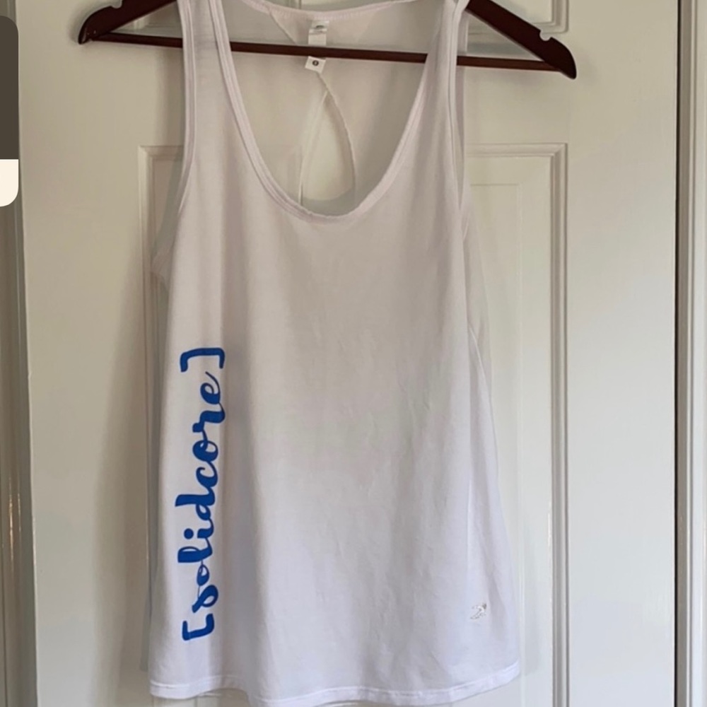 Solidcore tank, white and blue, size small